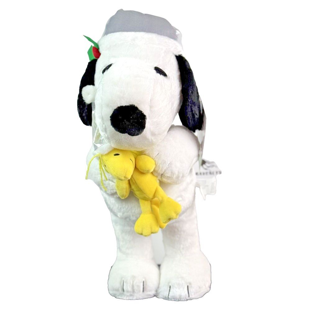 Gemmy‎ Holiday Greater Snoopy And Woodstock PLUSH  in Silver Santa's Hat Peanuts